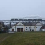 Adventdampfzug am Viadukt